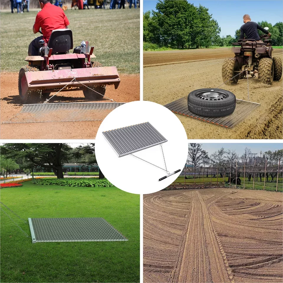 YINTATECH 3' x 3' Drag Mat Heavy Duty Zinc & Steel Mesh Field Surface Leveling for ATV UTV