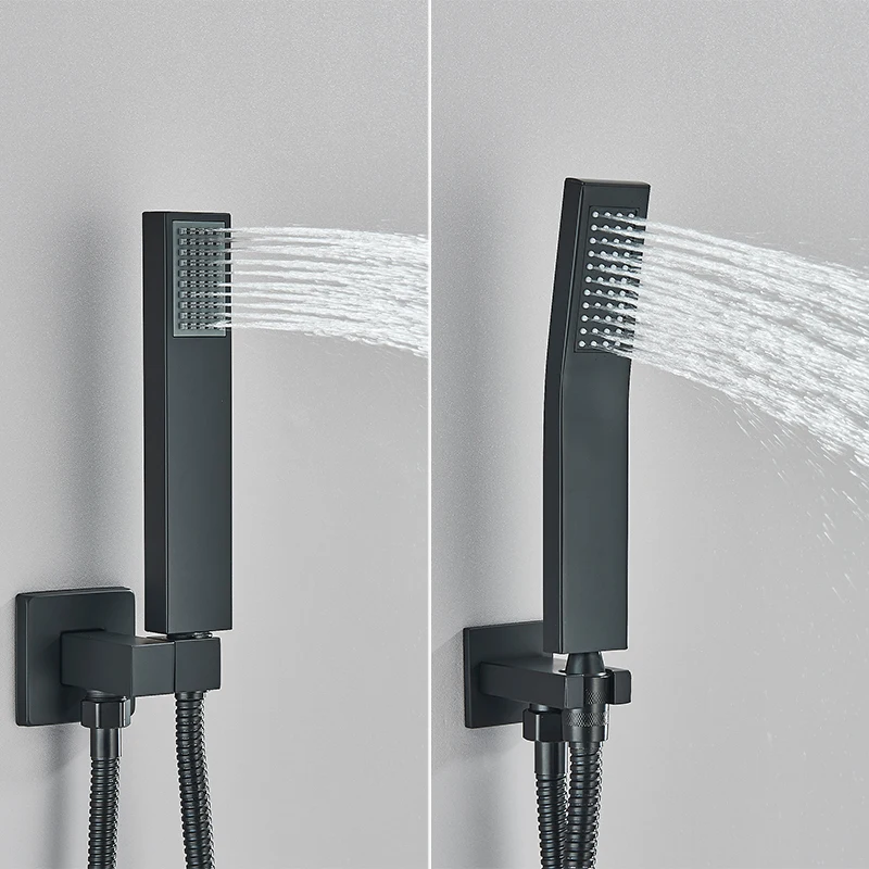 Description Picture 5 of itemBlack 8’/16’Thermostatic Bathroom Concealed Shower Faucet Rainfall Shower Head Wall Mounted Bathtub Mixer Tap Bath Shower Set