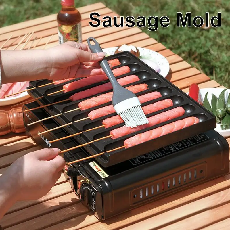Hot Dog Pan Thickened Aluminum Alloy Sausage Cooker Rustproof Rapid Heat Conduction Kitchen Supplies Household Grilling Pan For camping frying pan