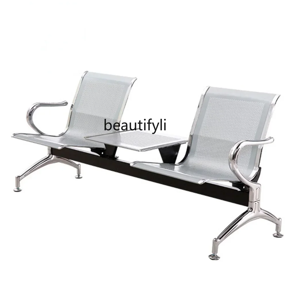 

zqThree-Seat Electroplating Airport Chair Row Chair Waiting Public Seat Station