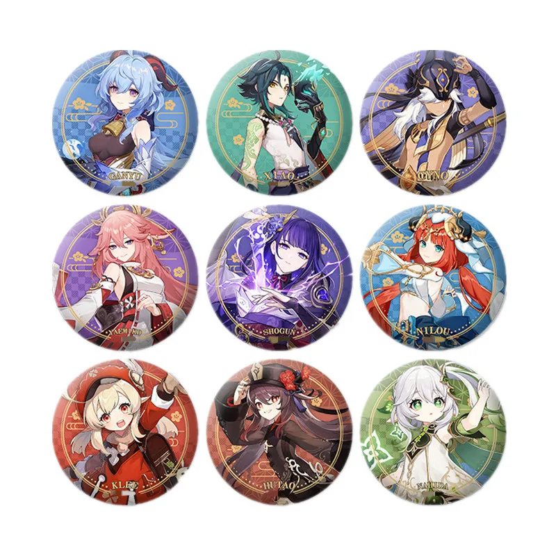 

Game Genshin Impact Characters Badges Hutao Xiao Nahida Alhaitham Round Brooch Pin Clothing Bag Lapel Collectible Souvenir Soft