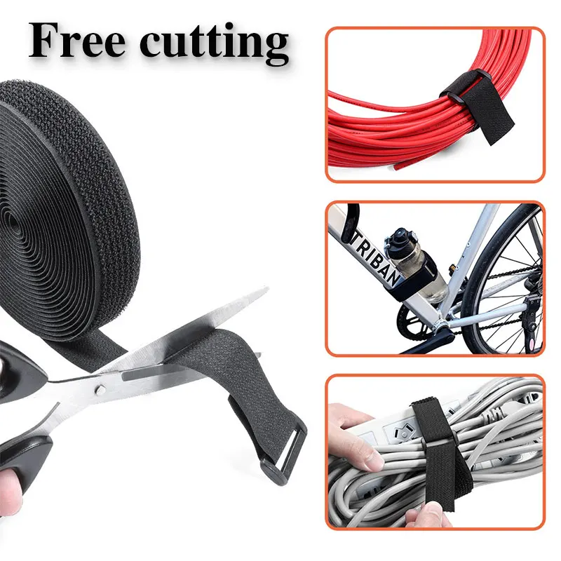 Versatile Hook and Loop Reusable Cable Straps with Buckles - Customizable Nylon Cord Organizer