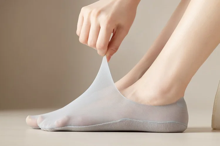 5 Paar Damen-Sockenpantoffeln, neue Eisseide, einfarbig, flache Mesh-Socken, unsichtbare, ultradünne, atmungsaktive Socken für Damen – Detail 6