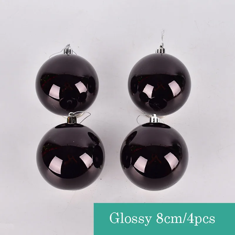thumbnail image 1 of Bola de Navidad de plástico ecológica de color negro de 4 a 15 cm para decoración de árbol de Navidad, colgante para regalo de Año Nuevo, 1 of 5
