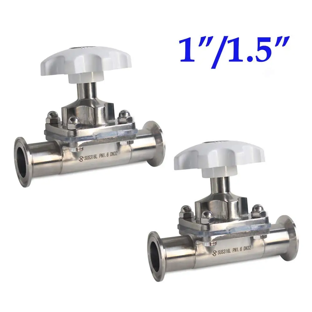 

1" Sanitary Diaphragm Valve Stainless Steel 316 Tri-Clamp OD 64mm Water Oil