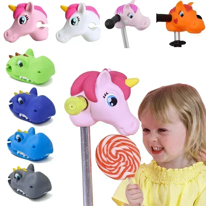 1PC Unicorn Head Toy Scooter Handlebars For Children Bicycle Decoration Animal Scooter Bike Accessories Kids Birthday Gifts