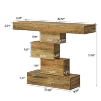 Tribesigns Table console de ferme de 42,5 pouces, table de canapé étroite en bois derrière le canapé avec base géométrique, accent d'entrée industrielle Ta 2