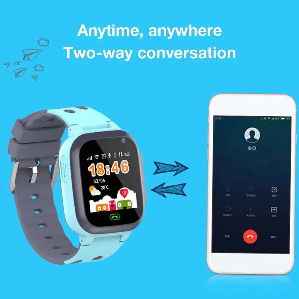 Q16 Ipx67 Smart Watch Kids Gps Life IP67 Waterproof Breathing Light Positioning Map Smart Children Watch Mobile Phone Bracelet