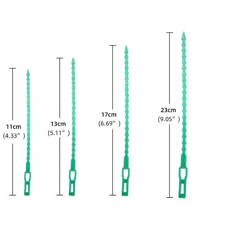 Lot De 100 Attaches De Jardin Réglables Vertes - 16.8 Cm, Pour Tuteurer Tomates, Plantes Et Arbustes