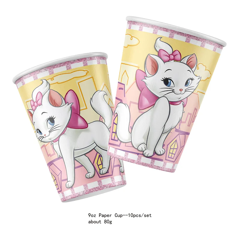 Marie Cat Disposable Party Supplies Foil Balloon Cup Plate Baby Shower Disney The AristoCats Decoration