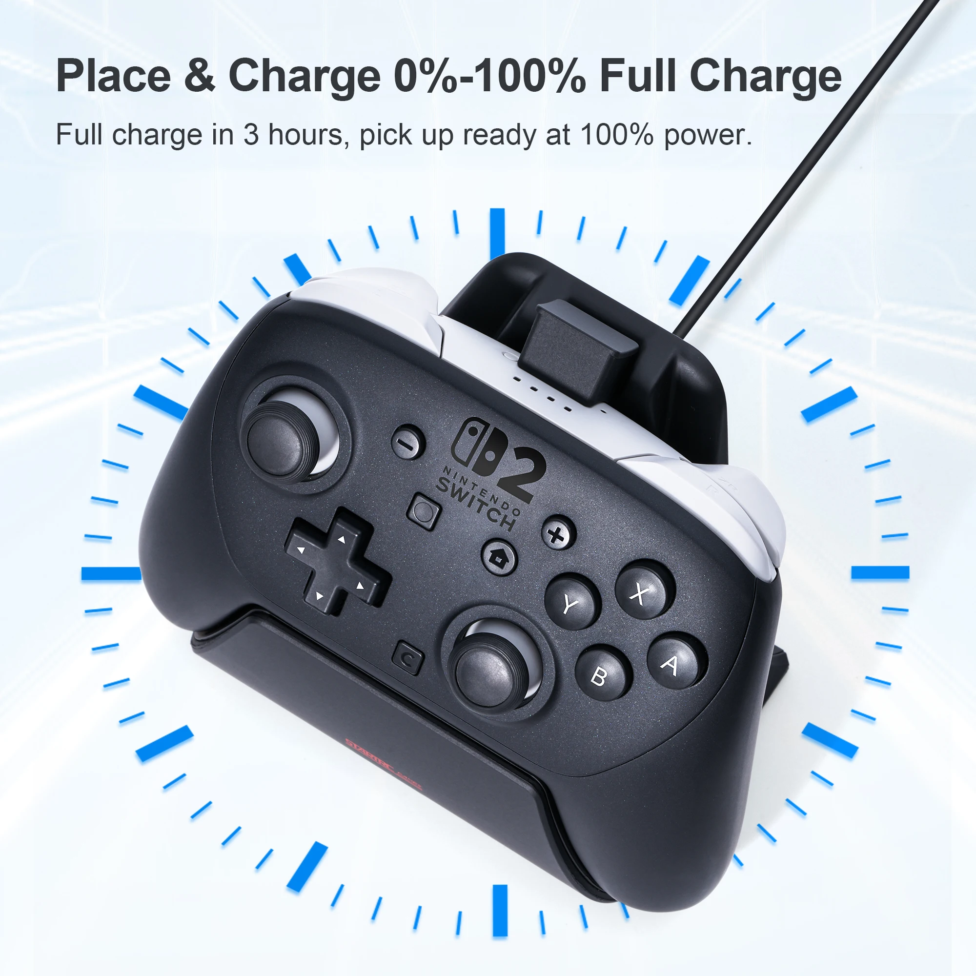 STARTRC 2-in-1 Charging Dock & Display Stand - Pro Controller Fast Charger with Type-C Protection