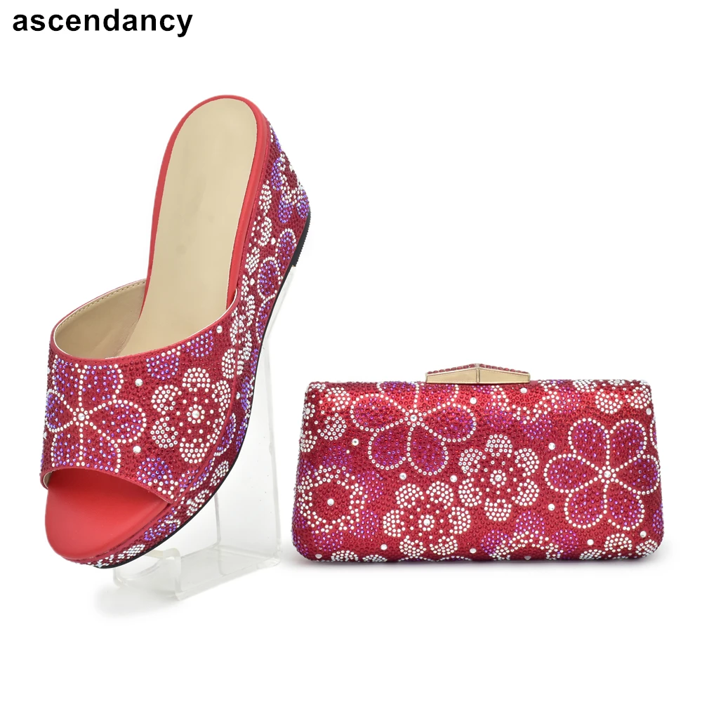 

Latest Italian Shoes with Matching Bags High Quality Women Italian African Party Pumps Shoes and Bag Spring Shoes Platform Women