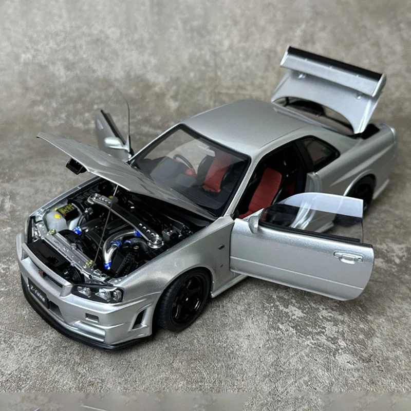 AUTOART-Nissan R34 £ Z-tune Nismo Plastic Car Model, Coleção Toy