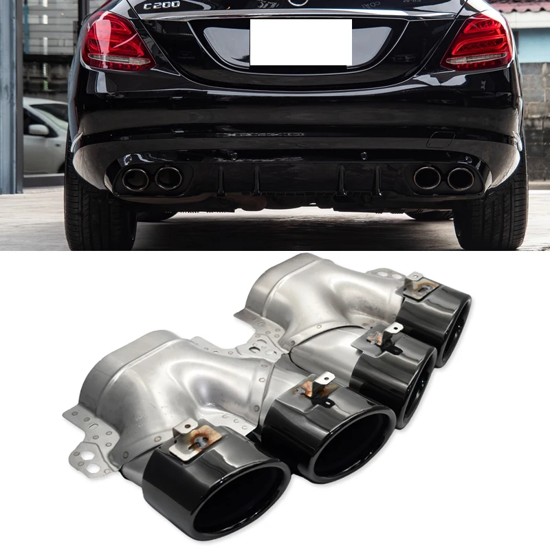 2pcs/lot Quad Car Exhaust Tip For Benz W205 C200 C300 C43 2019+ Muffler ...