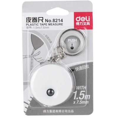 6Pcs Deli 8214 1.5m Small Tape Rruler Household Ruler Mini Ruler Portable Ruler Color Shell Tape