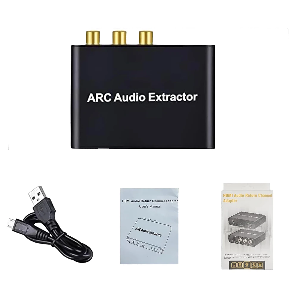 HDMI-Compatible ARC Audio Extractor ARC To SPDIF Coaxial L/R Stereo 3.5mm Jack Audio Converter for HDTV Soundbar Amplifier