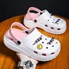 2023 New Summer Women's Clogs Slippers Fashionable Thick-Soled Round Toe Outdoor Non-Slip Couples Beach Sandals 6