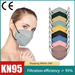 KN95 Mascarillas ffp2mask Approved FFP2 Mask Respirator 5 Layer Reusable Face Masks Adult FPP2 Mascarillas FP2 Black KN 95 ffp3