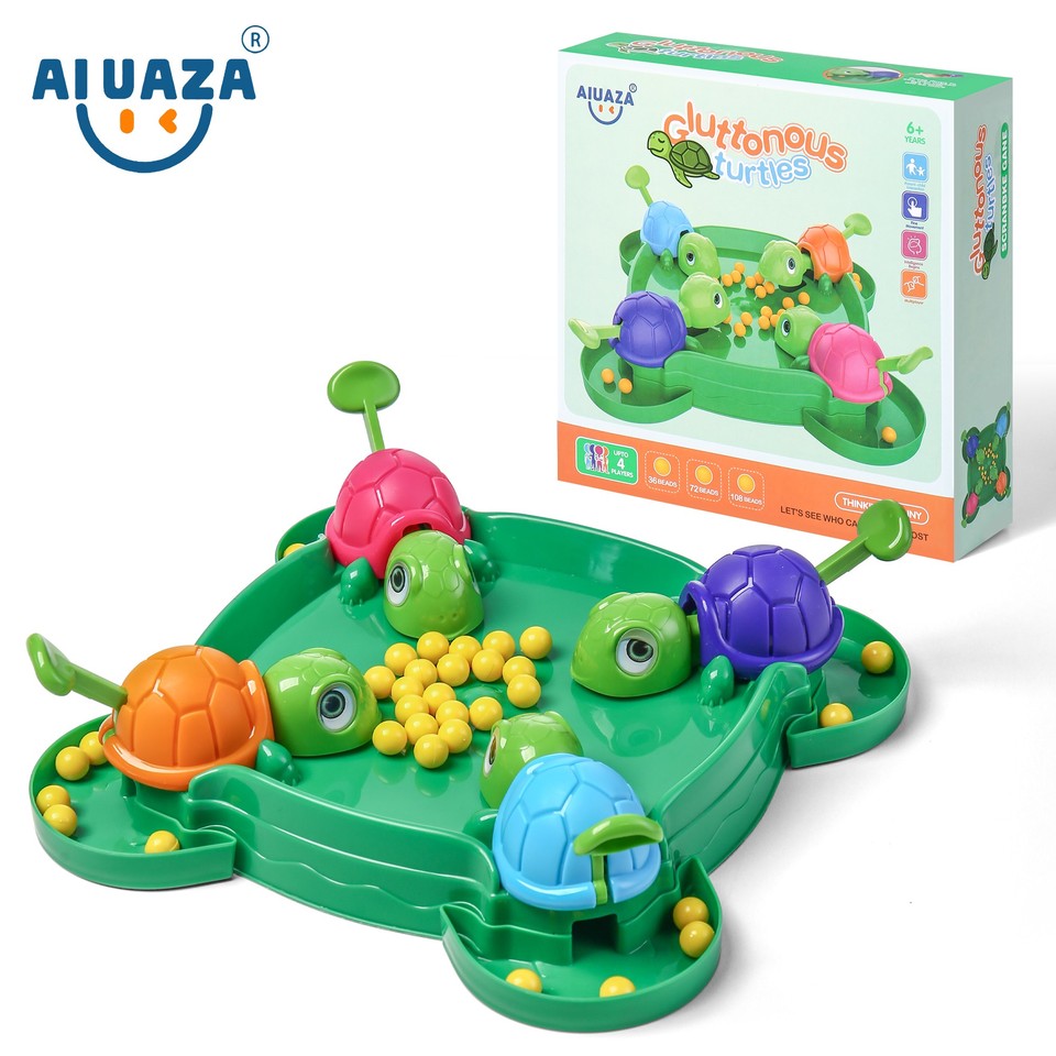 AIUAZA family gathering game, fun turtle eating beans competitive toy, four person party toy
