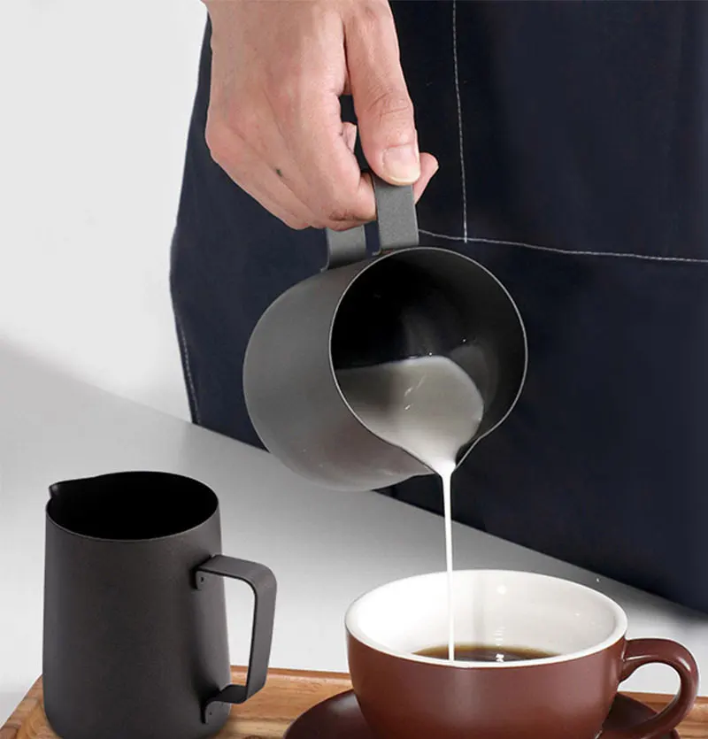 350/600 ml Espresso Kaffee Pull Blume Milch Tasse Töpfe Griff Edelstahl Kaffee Hand Brauen Topf – Detail 1