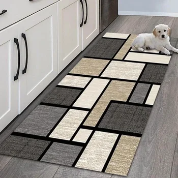 VIKAMA Tappetini da cucina geometrici semplici Tappeto da pavimento per soggiorno Tappetino per porta d'ingresso Tappetino per porta del corridoio Tappetini antiscivolo Decorazioni per la casa 1