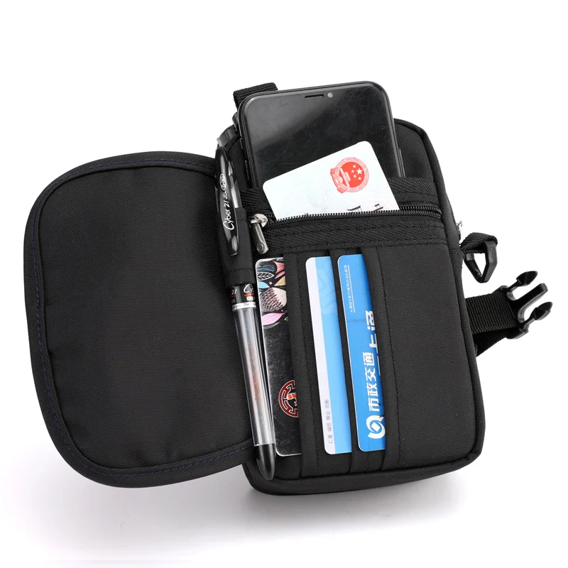 Fashion Multifunctional Men Small Shoulder Bag Durable Nylon Functional Fanny Pack Portable Messenger Bag Casual Mini Waist Pack