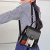 PU Leather Plaid Backpack Splicing Backpack for Women Multi-Function Knapsack Teenager School Bag Leisure Lock Backpack 3