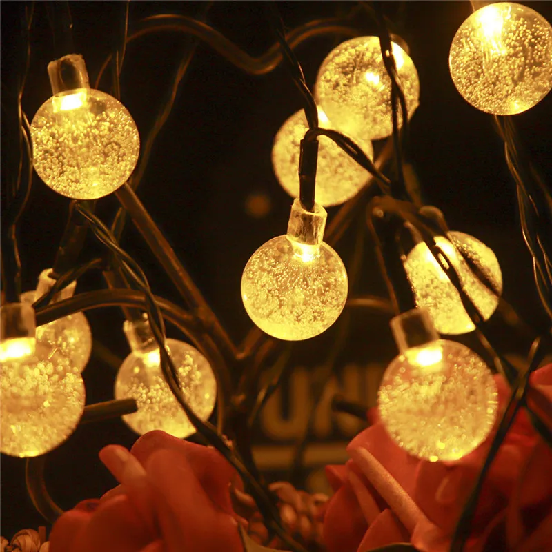 

Crystal Globe Solar/battery Led String Lights Fairy Garland Christmas Tree Lights Outdoor Patio Wedding Navidad DIY Fairy Garden