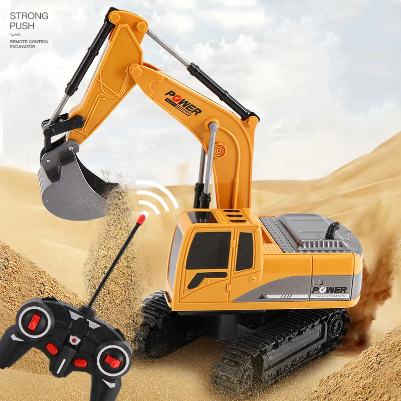 

RC Mini Remote Control Trucks Bulldozer 1:24 Alloy Plastic Engineering Car Dump Truck Crane Excavator Electric Vehicle Toys Gift