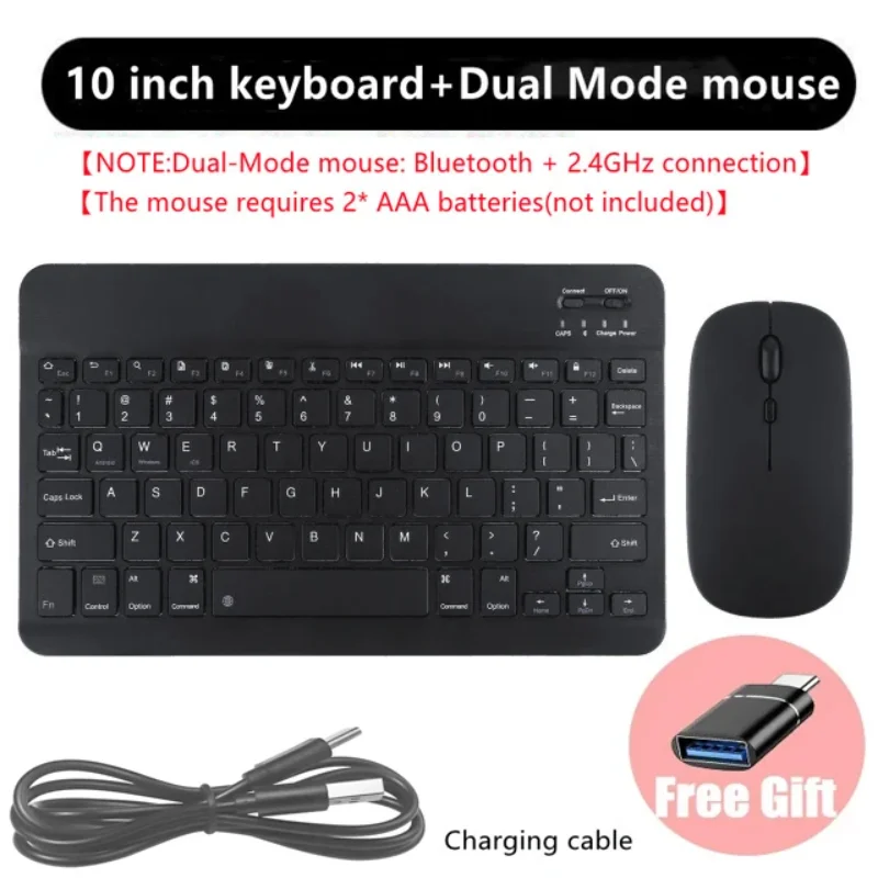 Rechargeable Bluetooth-compatible Keyboard Ultra-Slim Wireless Mouse Keyboard Set for Android Windows Tablet iPhone iPad