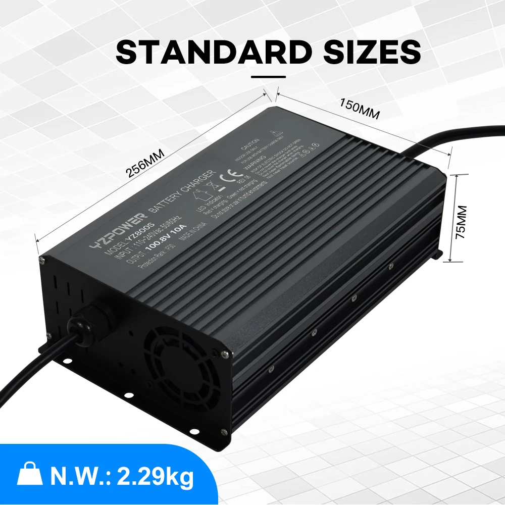 Yzpower 84v 12a Lithium-Ladegerät 20s 72V Ladegerät Lithium-Akku Universal eingang 110-240VAC Schnell ladung mit Lüfter – Detail 3