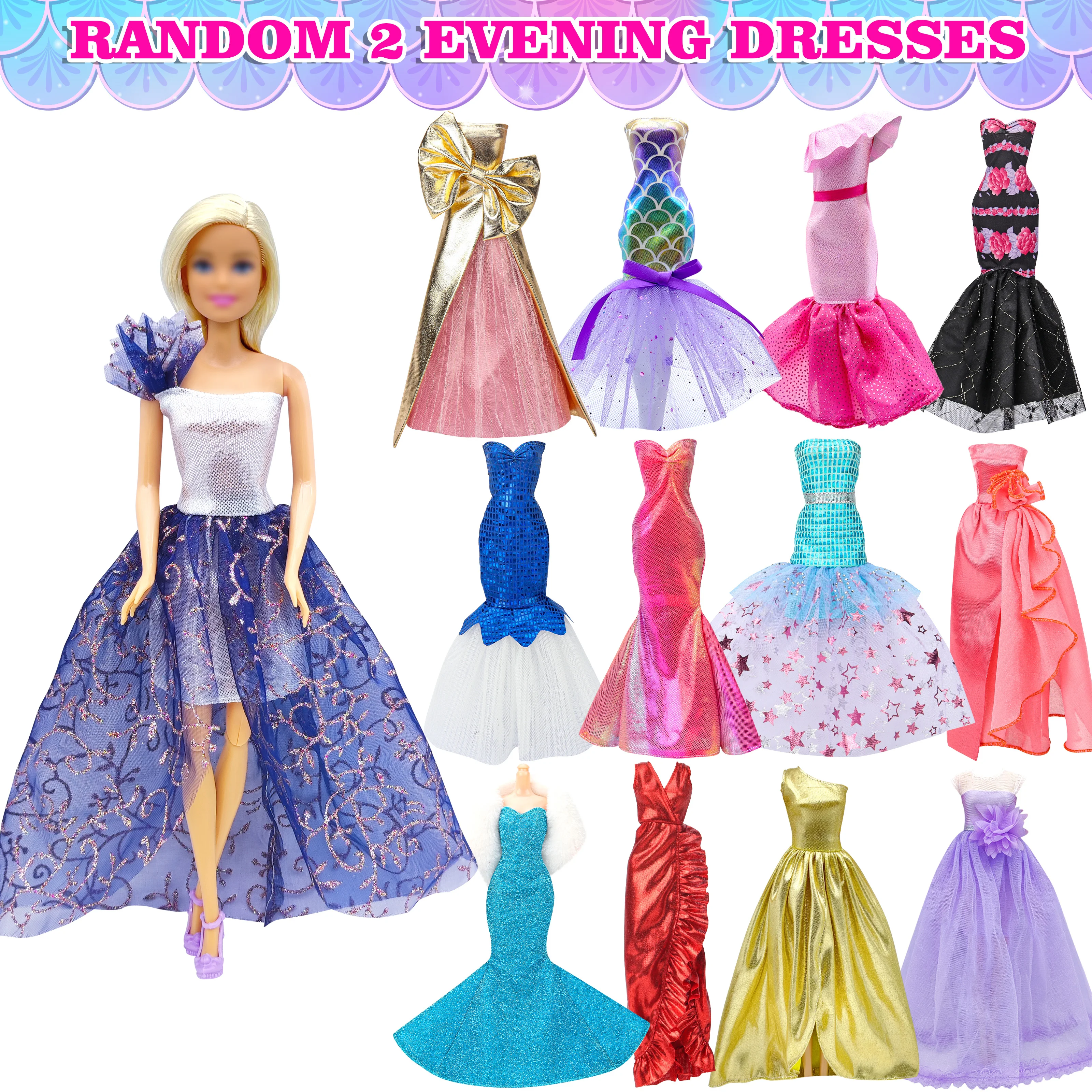 Random 60 PCS Gorgeous Doll Clothes and Accessories for 11.5 Inch fashion Doll -doll House Accessories- A Perfect Gift for Girls 5