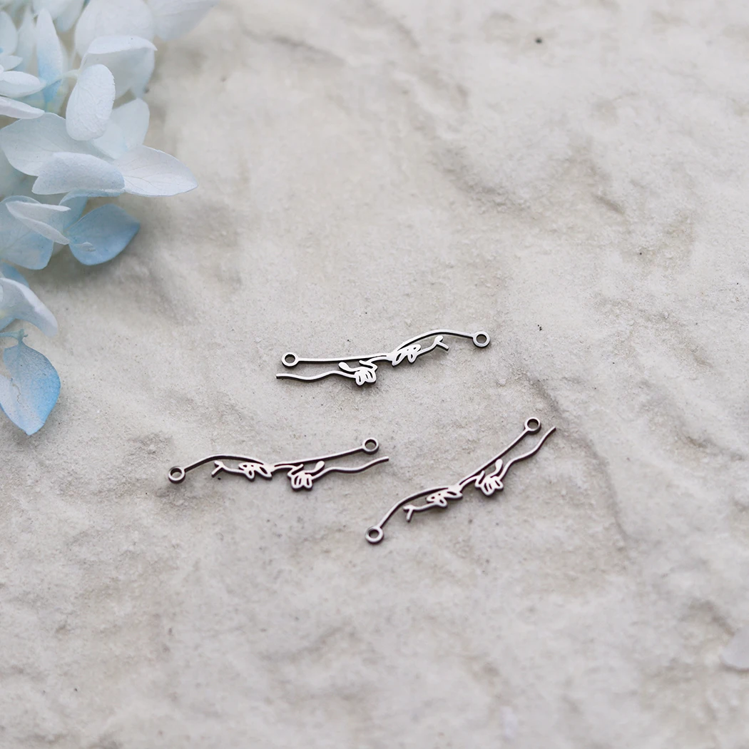 3pcs 손을 잡고 있는 참 장식품 DIY 쥬얼리 만들기용 더블 홀 펜던트 커넥터 목걸이 팔찌 액세서리