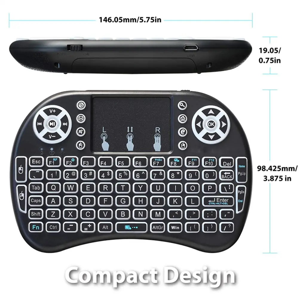 Wireless Keyboard Wireless Keyboard and Mouse Wireless Keyboard Mouse Set I8 Backlit Mini Wireless Keyboard English 2.4G Air Mouse Remote Touchpad for Android TV Box PC X96 H96 Max 7 Color