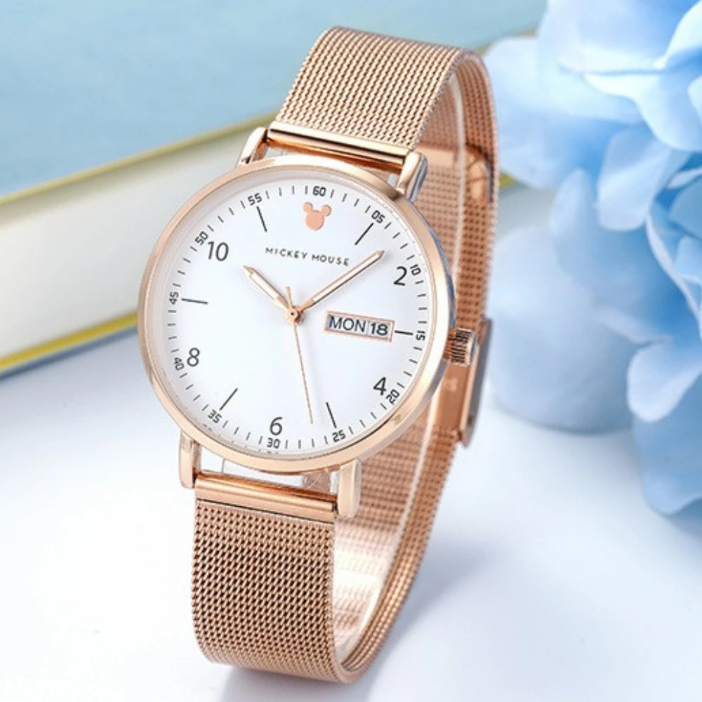 Disney Watch Dual Calendar Large Dial Quartz Clocks Student Women's Luxury Starry Teen Simple Time Gifts Relogio Feminino |