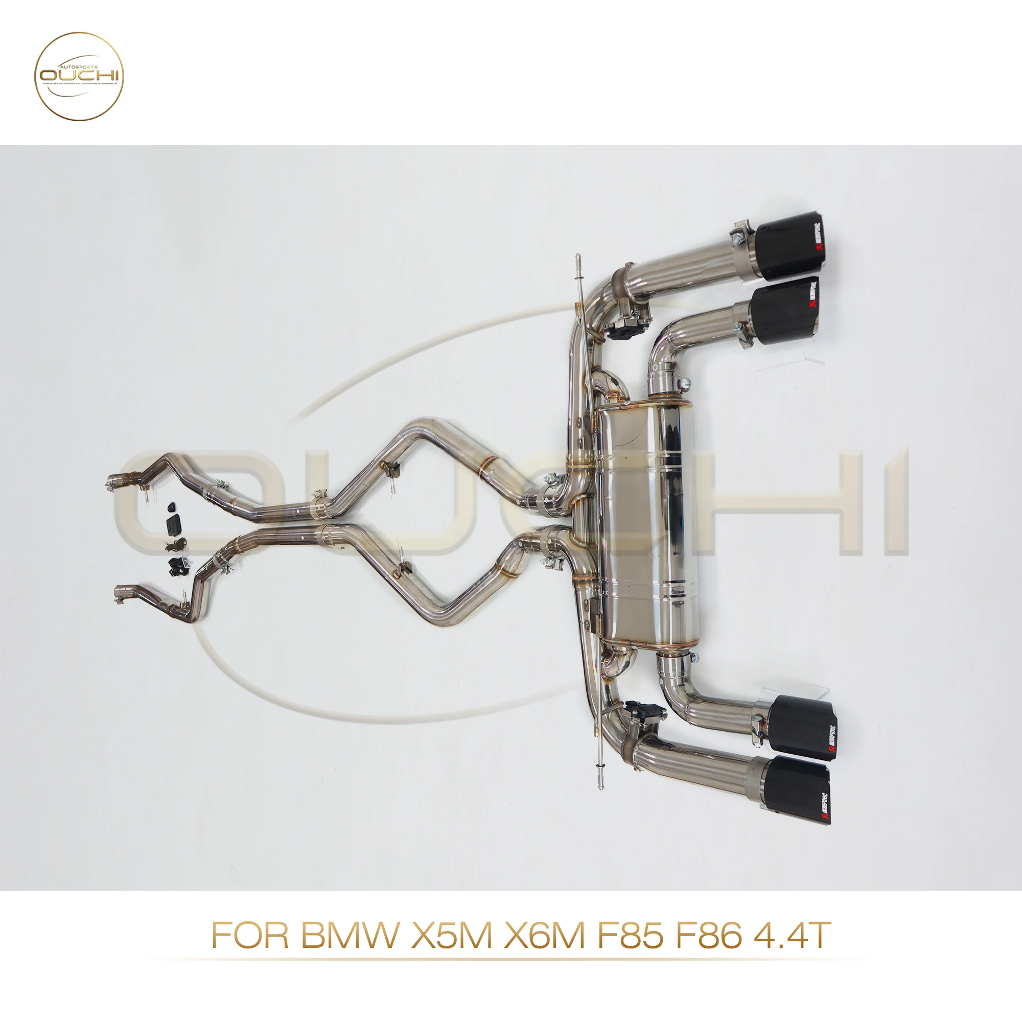 OUCHI Stainless Steel Exhaust Catback For BMW X5M X6M F85 F86 2015- 4.4T V8 With Muffler Valves Exhaust Pipes System