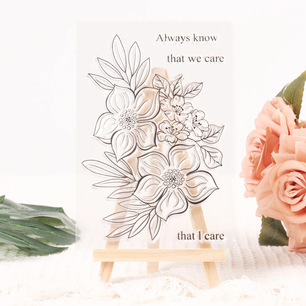 Vintage Flower Series Clear Silicone Stamps Journal Handbook Scrapbook Album Labels DIY Collage Aesthetic Craft Rubber Stamps clear stamps,clear rubber stamps