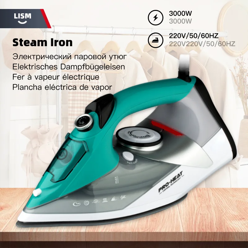 Steam Irons for Home Steamer Iron Portable Electric Vertical Ironing Clothes Travel Straightener Hand Laundry Appliances