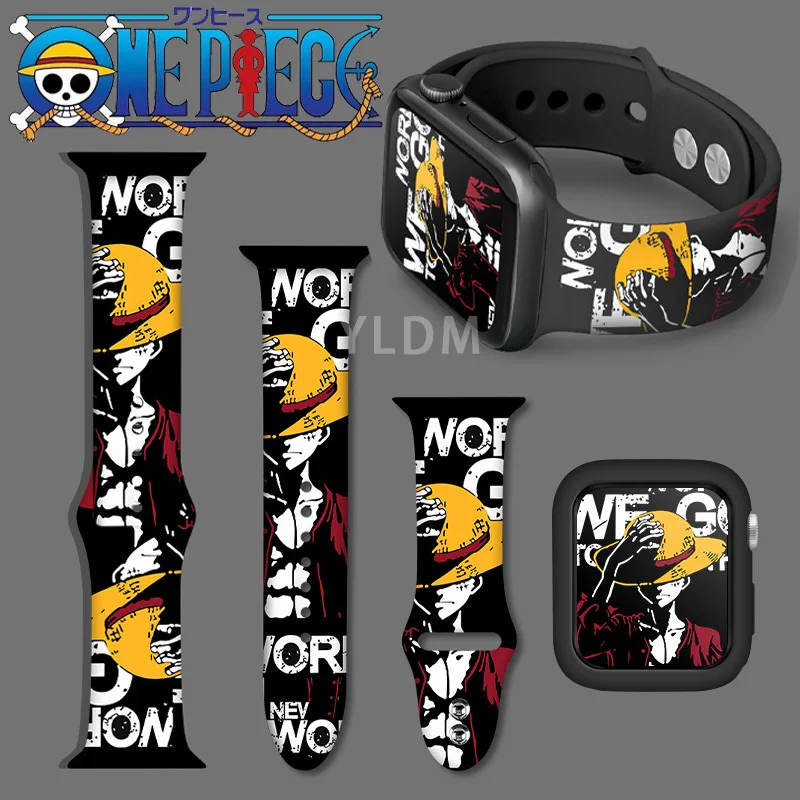 Hot Sell ONE PIECE Luffy Kawaii Apple Watch Band for IWatch Strap 7 1 2 3 4 5 6 TPU 45 44 42 41 40 38mm Cartoon Cool |