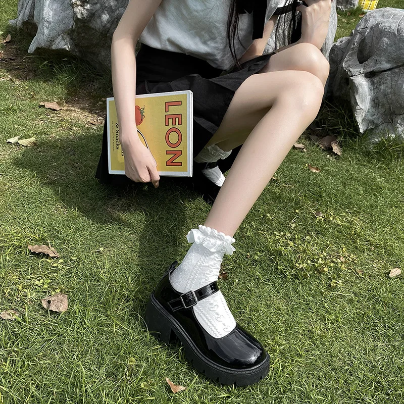 Spring/Autumn 2022 New Fashion Leather Shoes for Woman Pumps High Heel Shoes Women Casual Buckle Strap Lady Shoes Women
