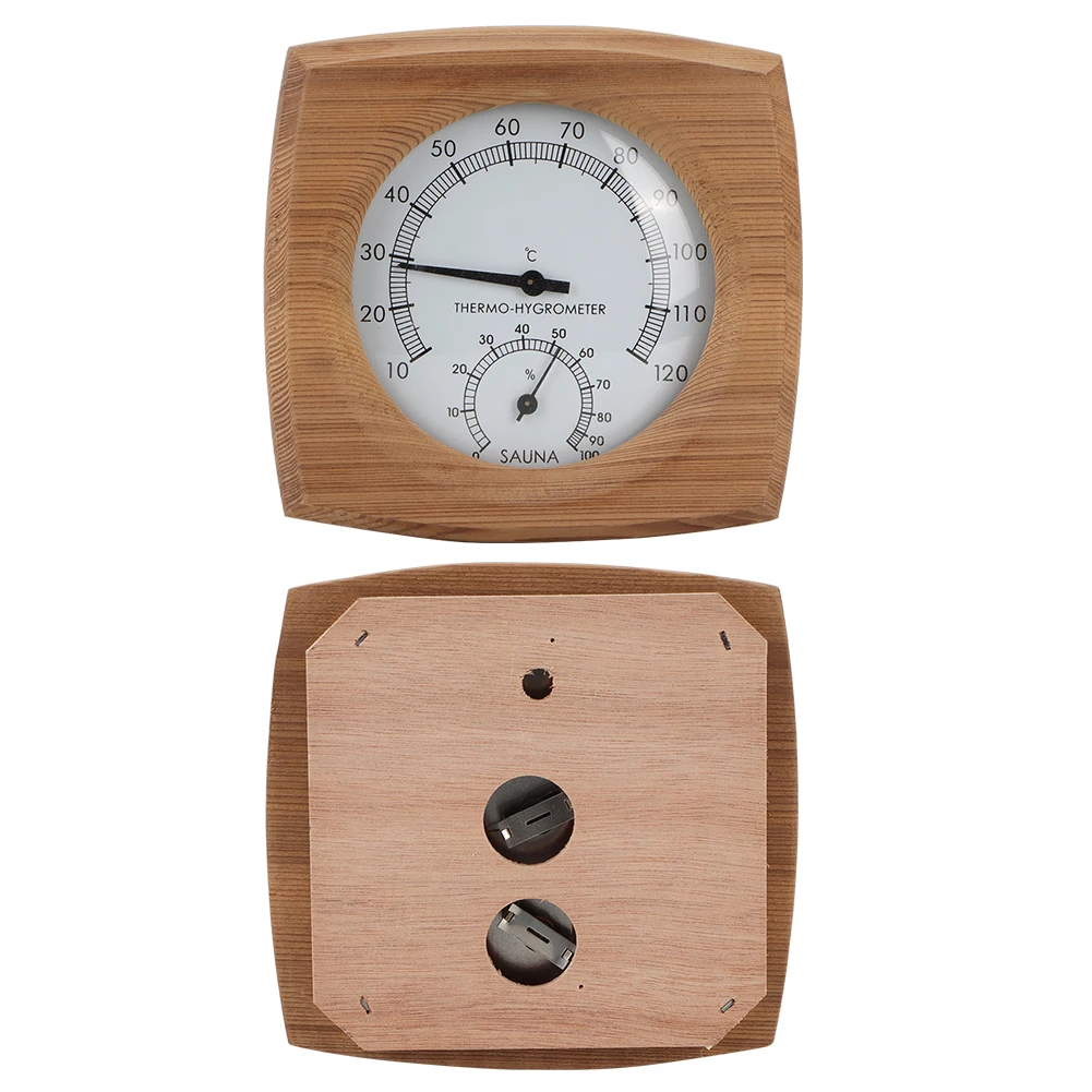 0%- Thermometer Hygrometer Sauna Room Hygrometer High Temperature Resistance Cedar Wood 2-in-1 10°C - 120°C for Sauna Room 6