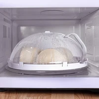 Couvercle de protection transparent pour micro-ondes anti-éclaboussures haute température grille d'aération et poignée chauffage des aliments 6