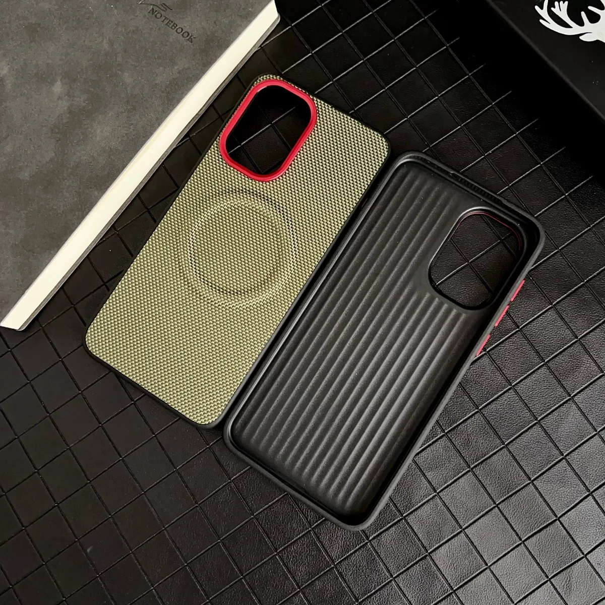 Magnetic Luxury Leather Phone Case - Soft TPU+Nylon Woven, Shockproof Protection Cover