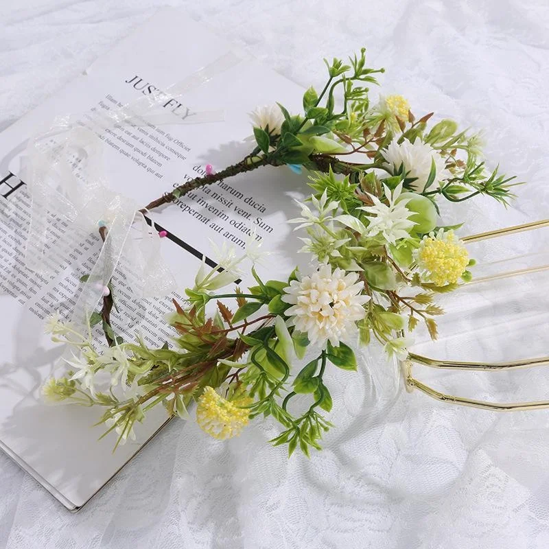 

Rustic Bridesmaid Hair Flower Headbands Wedding Hair Accessories Bridal Crown Headpieces Floral Garlands Styling Tools