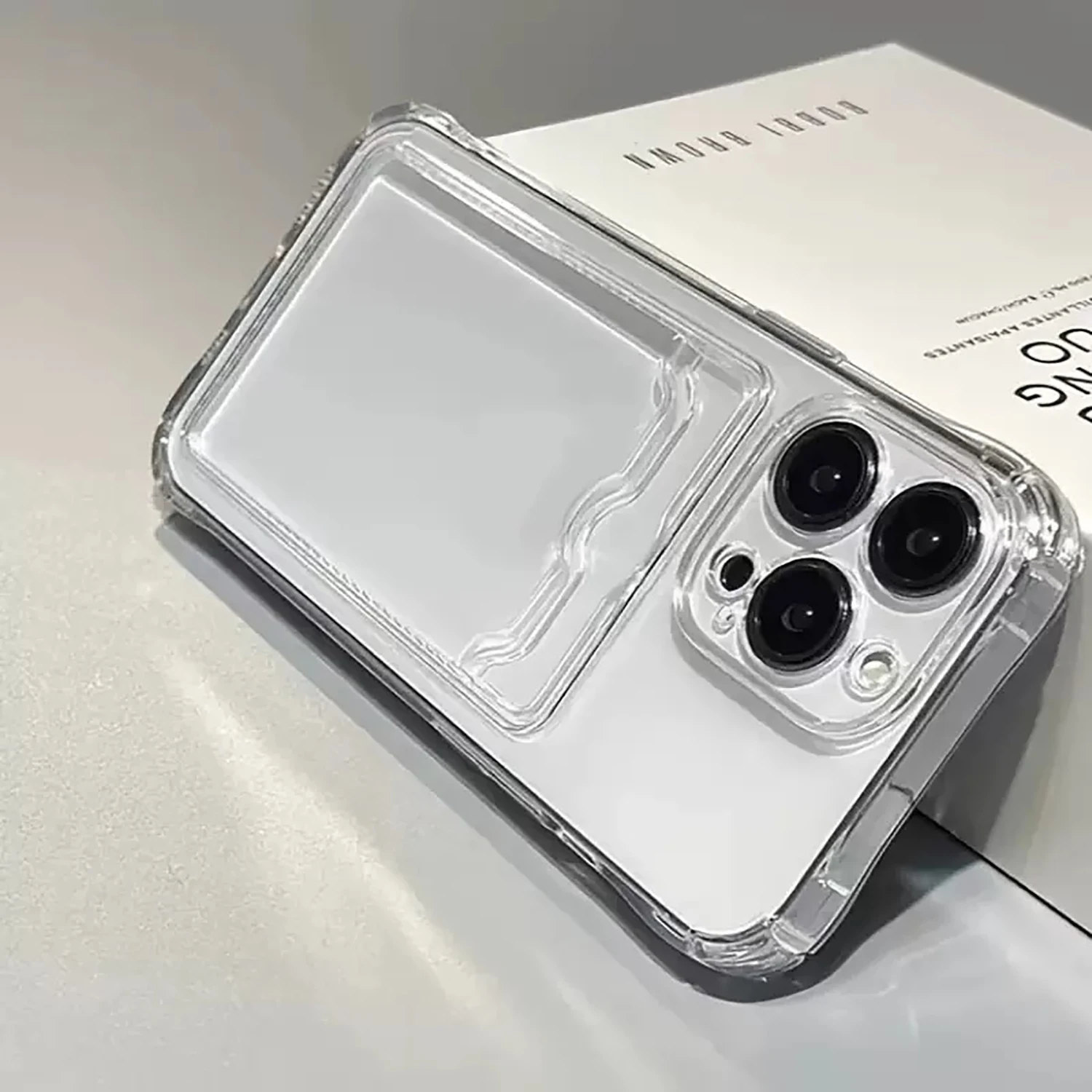Transparent Silicone Clear Card Holder Phone Case
