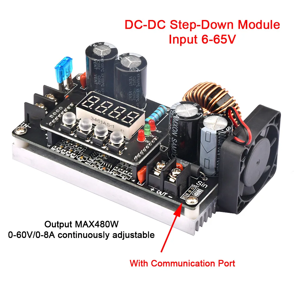 

DKP6008 CNC Adjustable DC Step-Down Regulated Power Supply Module/Constant Voltage and Constant Current Voltmeter with Fan