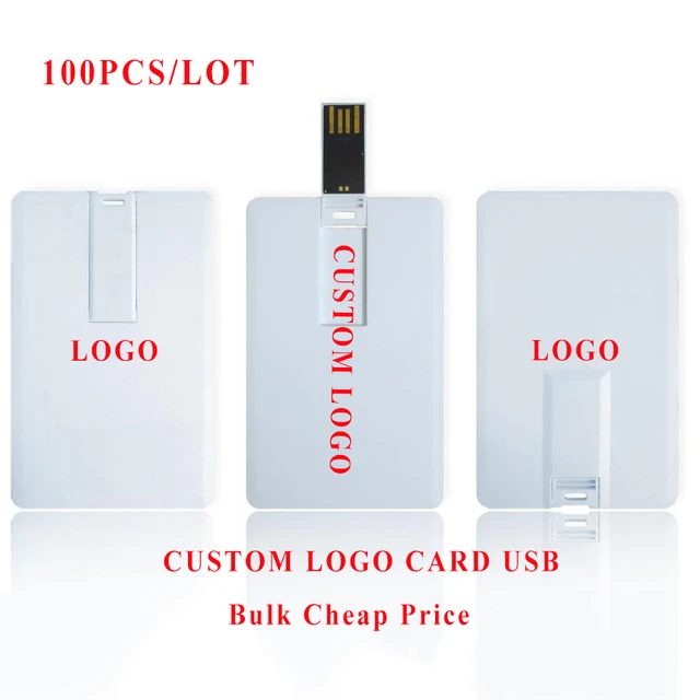 100pcs Credit Card Shape Usb Flash Drive Oem Your Own Logo 128mb 2gb 4gb  8gb 16gb 32gb 64gb Hot Ad Cards Usb 2.0 - Usb Flash Drives - AliExpress
