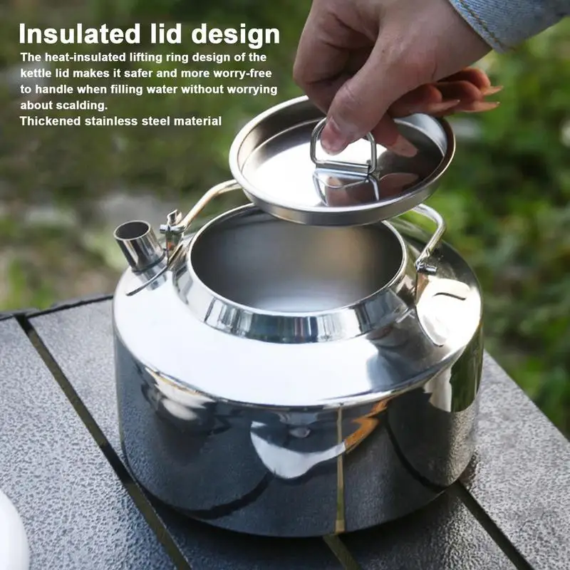 304 Stainless Steel Boiling Kettle 1.4L Capacity Kettle Fast Heating Winter Hot Water Tea Coffee Pot Handheld Portable