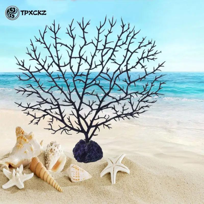 Tree Shape Aquarium Decoration Decor Sea Iron Tree Plastic Coral Decor Plants