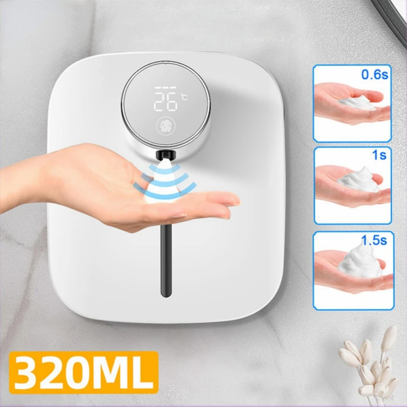 

Hot Soap Dispenser Automatic Wall-mounted Rechargeable Temperature Display Liquid Foam Soap Dispensers Hand Sanitizer Machine